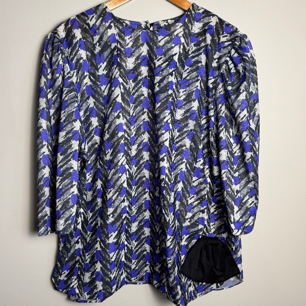 Creation Mode Women's‎ Vintage 3/4 Sleeve Semi-Sheer Blouse Multicolor 22.5